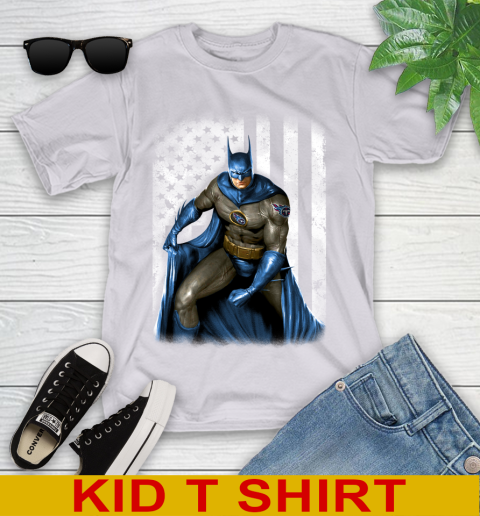 Tennessee Titans NFL Football Batman DC American Flag Shirt Youth T-Shirt 4