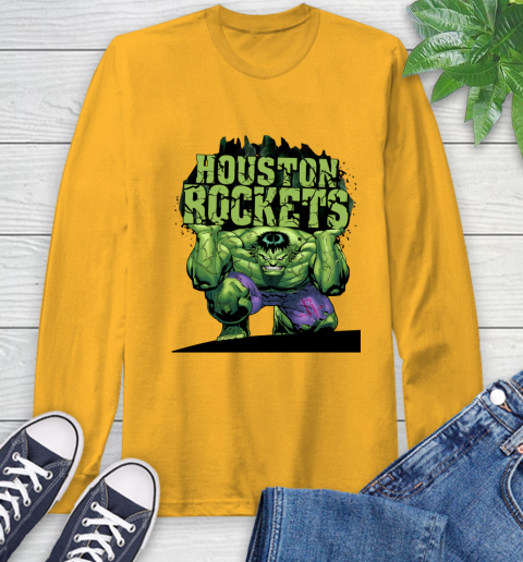 Houston Rockets NBA Basketball Incredible Hulk Marvel Avengers Sports Long Sleeve T-Shirt 3