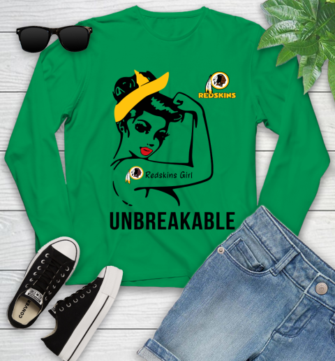 NFL Washington Redskins Girl Unbreakable Football Sports Youth Long Sleeve 4
