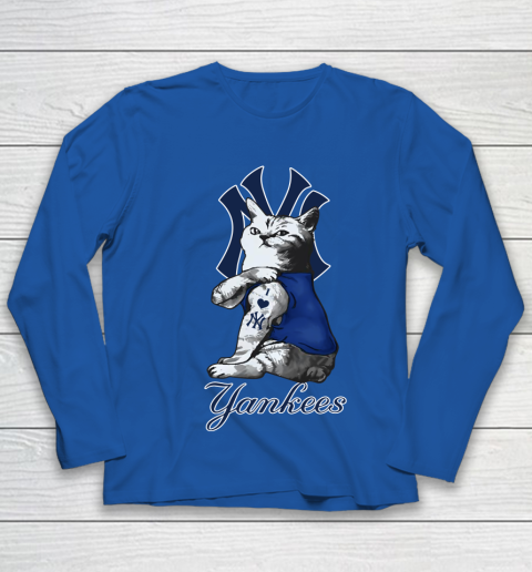 MLB Baseball My Cat Loves New York Yankees Youth Long Sleeve 7