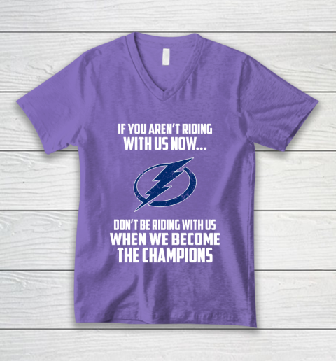 NHL Tampa Bay Lightning Hockey We Become The Champions V-Neck T-Shirt 8