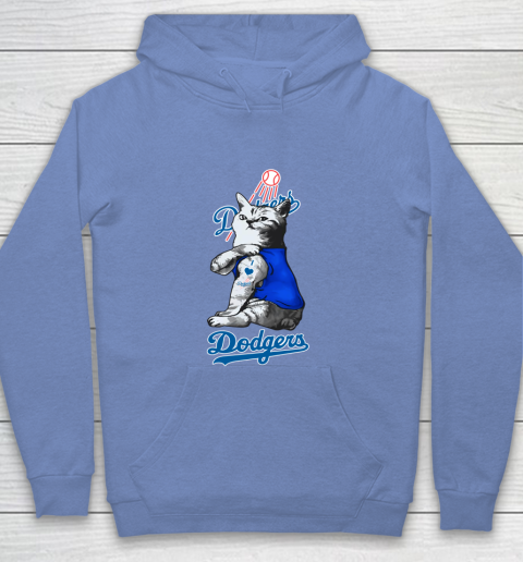 MLB Baseball My Cat Loves Los Angeles Dodgers Youth Hoodie 8