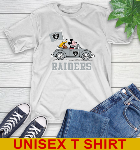 NFL Football Oakland Raiders Pluto Mickey Driving Disney Shirt T-Shirt
