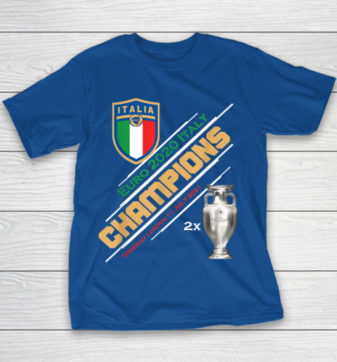 Italy Champions 2020 Euro Forza Azzurri Italia Football Youth T-Shirt 6