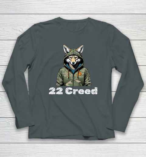 Coyote in Hood 22 Creed Graphic Hunting Long Sleeve T-Shirt 3