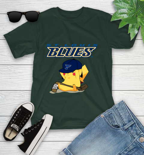 NHL Pikachu Hockey Sports St.Louis Blues Youth T-Shirt 5