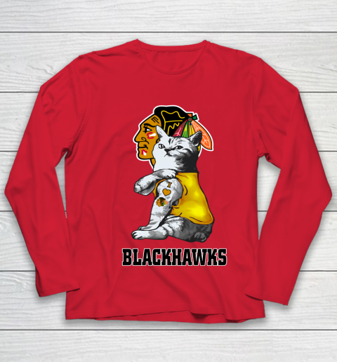 NHL My Cat Loves Chicago Blackhawks Hockey Youth Long Sleeve 8