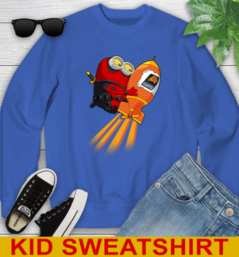 NBA Basketball Phoenix Suns Deadpool Minion Marvel Shirt Youth Sweatshirt 6
