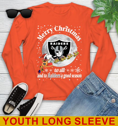 Oakland Raiders Merry Christmas To All And To Raiders A Good Season NFL Football Sports Youth Long Sleeve 3