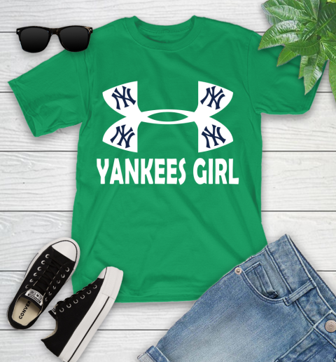 MLB New York Yankees Girl Under Armour Baseball Sports Youth T-Shirt 8