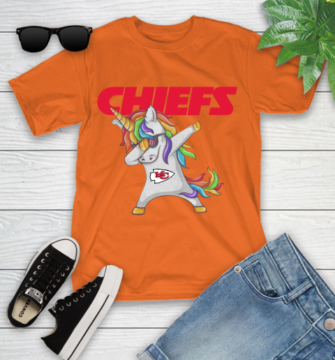 Kansas City Chiefs NFL Football Funny Unicorn Dabbing Sports Youth T-Shirt 7
