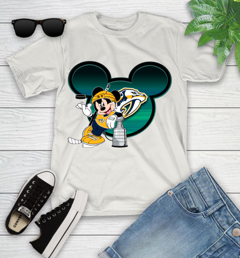 NHL Nashville Predators Stanley Cup Mickey Mouse Disney Hockey T Shirt Youth T-Shirt 12