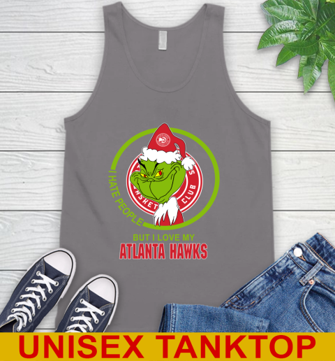 Atlanta Hawks NBA Christmas Grinch I Hate People But I Love My Favorite Basketball Team Tank Top 7
