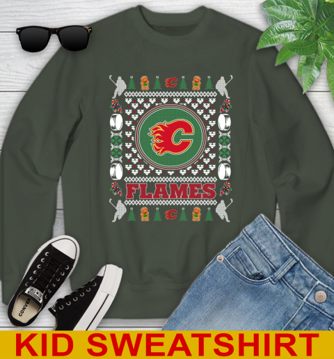 Calgary Flames Merry Christmas NHL Hockey Loyal Fan Youth Sweatshirt 8