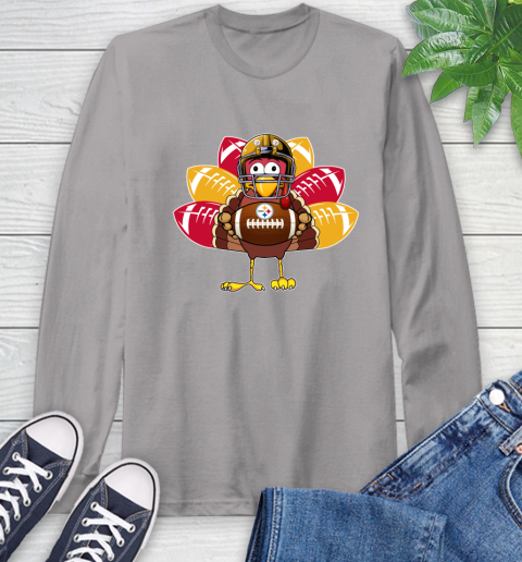 Pittsburgh Steelers Turkey Thanksgiving Day Long Sleeve T-Shirt 6