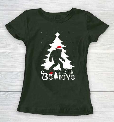 Bigfoot Christmas Gifts For Men Boys Girls Funny Christmas Women's T-Shirt 4