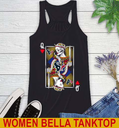 NFL Football Houston Texans The Queen Of Hearts Card Shirt Racerback Tank