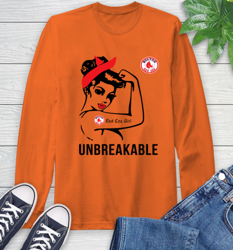MLB Boston Red Sox Girl Unbreakable Baseball Sports Long Sleeve T-Shirt 3