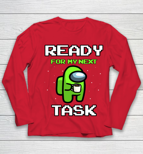 Among Us Shirt Ready For Work Green Youth Long Sleeve 7