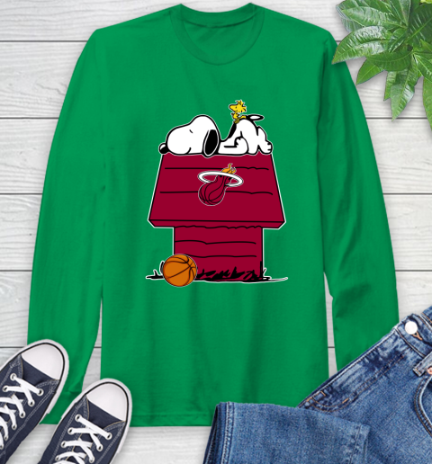 Miami Heat NBA Basketball Snoopy Woodstock The Peanuts Movie Long Sleeve T-Shirt 7