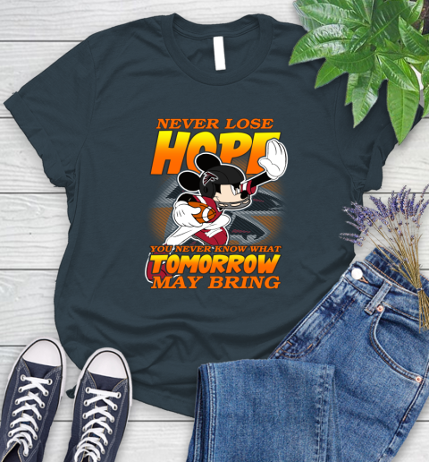 Atlanta Falcons NFL Football Mickey Disney Never Lose Hope (1) Women's T-Shirt 11