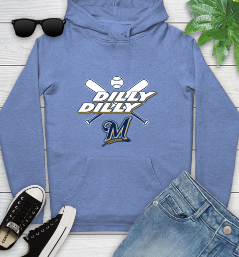 MLB Milwaukee Brewers Dilly Dilly Baseball Sports Youth Hoodie 12