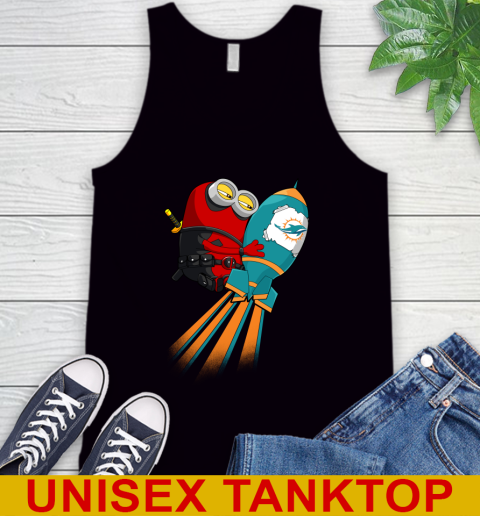 NFL Football Miami Dolphins Deadpool Minion Marvel Shirt Tank Top