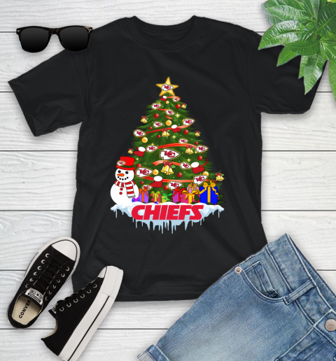 Kansas City Chiefs Merry Christmas NFL Football Sports Youth T-Shirt 2