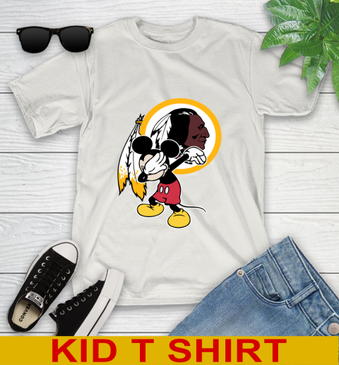 Washington Redskins NFL Football Dabbing Mickey Disney Sports Youth T-Shirt 12