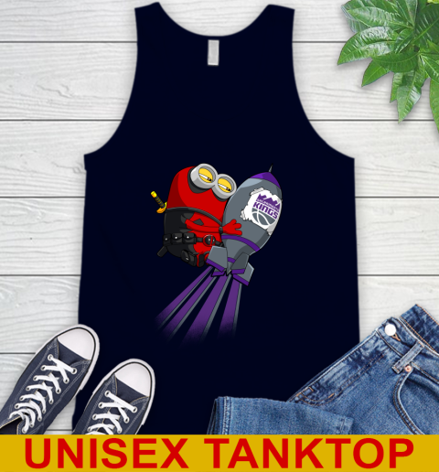 NBA Basketball Sacramento Kings Deadpool Minion Marvel Shirt Tank Top 2
