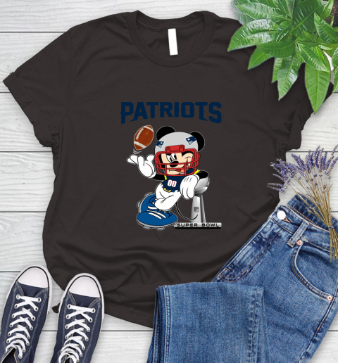 NFL New England Patriots Mickey Mouse Disney Super Bowl Football T Shirt Women's T-Shirt 8