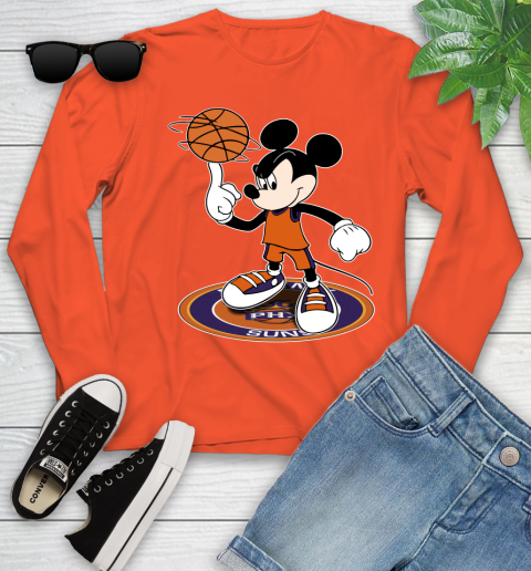 NBA Basketball Phoenix Suns Cheerful Mickey Disney Shirt Youth Long Sleeve 4