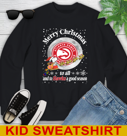 Atlanta Hawks Merry Christmas To All And To Hawks A Good Season NBA Basketball Sports Youth Sweatshirt