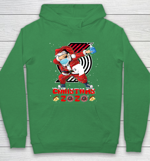 Portland Trail Blazers Funny Santa Claus Dabbing Christmas 2020 NBA Hoodie 5