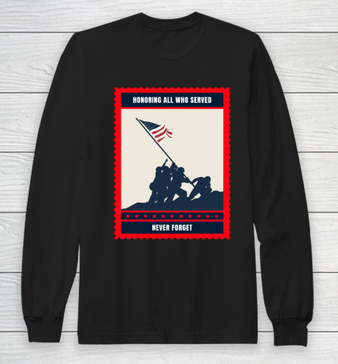 Independence Day 4th Of July HONORING ALL WHO SERVED MEMORIAL DAY  POSTAGE STAMP Long Sleeve T-Shirt