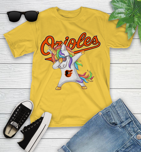 Baltimore Orioles MLB Baseball Funny Unicorn Dabbing Sports Youth T-Shirt 8