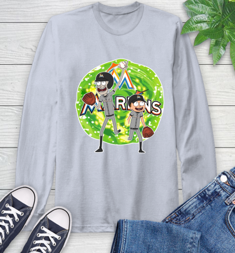 MLB Miami Marlins Rick And Morty Baseball Sports Long Sleeve T-Shirt 6