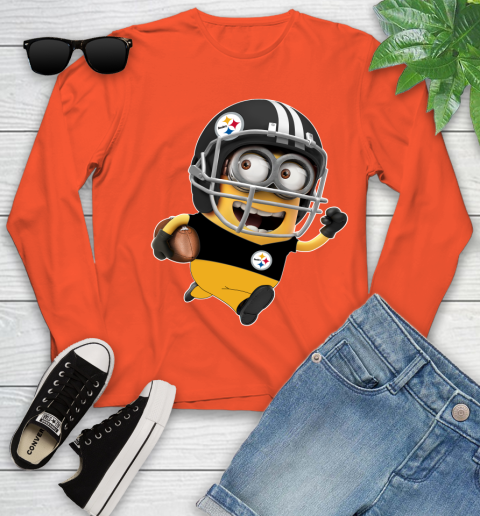 NFL Pittsburgh Steelers Minions Disney Football Sports Youth Long Sleeve 4