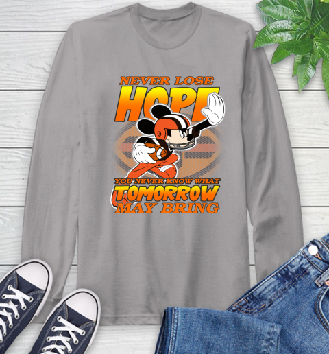 Cleveland Browns NFL Football Mickey Disney Never Lose Hope Long Sleeve T-Shirt 6