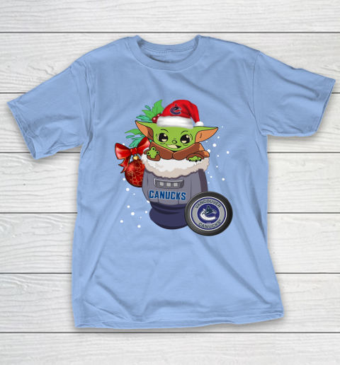 Vancouver Canucks Christmas Baby Yoda Star Wars Funny Happy NHL T-Shirt 11
