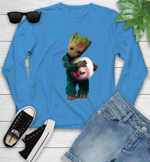 MLB Groot Guardians Of The Galaxy Baseball Sports Cleveland Indians Youth Long Sleeve 7