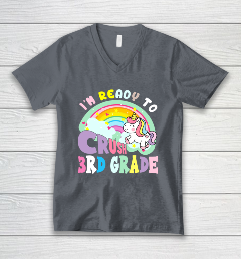 Back to school shirt ready to crush 3rd grade unicorn V-Neck T-Shirt 12