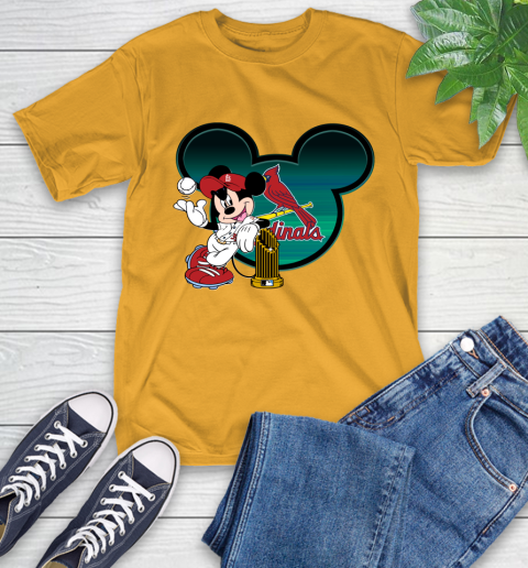 MLB St.Louis Cardinals The Commissioner's Trophy Mickey Mouse Disney T-Shirt 3