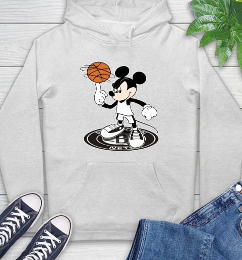 NBA Basketball Brooklyn Nets Cheerful Mickey Disney Shirt Hoodie 2