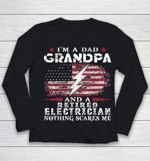 Grandpa Funny Gift Apparel  Mens Dad Grandpa Retired Electrician Nothing Youth Long Sleeve
