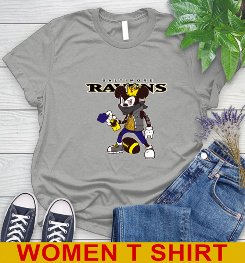 Baltimore Ravens NFL Football Mickey Peace Sign Sports Women's T-Shirt 12 Baltimore Ravens NFL Football Mickey Peace Sign Sports Women's T-Shirt - Image 12