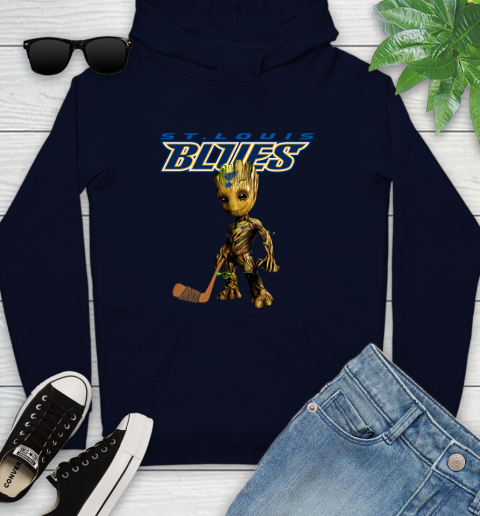 St.Louis Blues NHL Hockey Groot Marvel Guardians Of The Galaxy Youth Hoodie 4