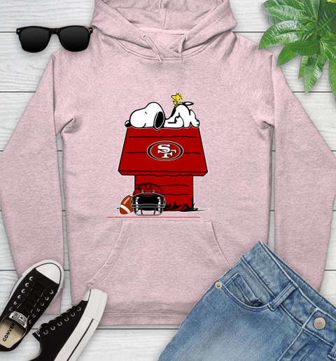 San Francisco 49ers NFL Football Snoopy Woodstock The Peanuts Movie Youth Hoodie 10