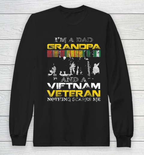 Grandpa Funny Gift Apparel  I'm A Dad Grandpa And Vietnam Veteran Us Long Sleeve T-Shirt
