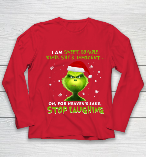 I Am Sweet Lovable Kind Shy Innocent Grinch Christmas Youth Long Sleeve 8